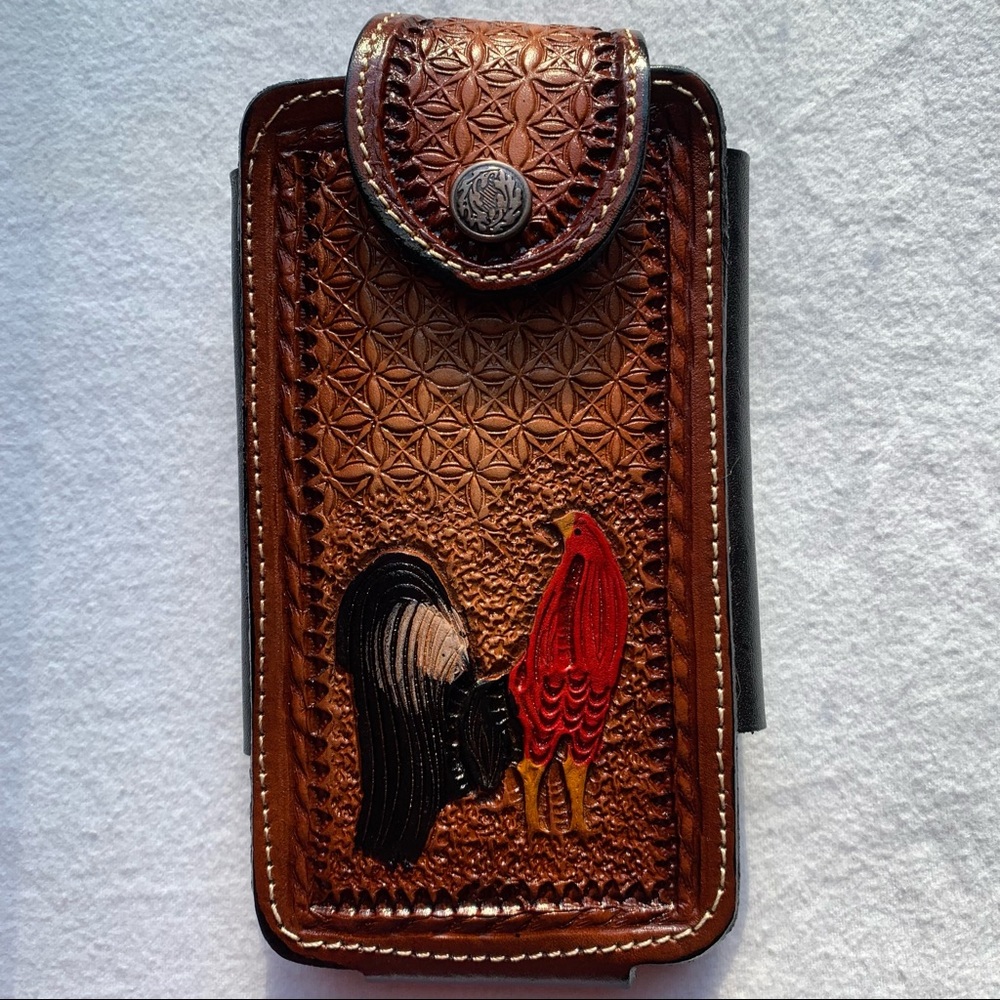 WESTERN LEATHER CELL PHONE CASE, FUNDA‎ VAQUERA DE CUERO COWBOY RODEO PHONE CASE